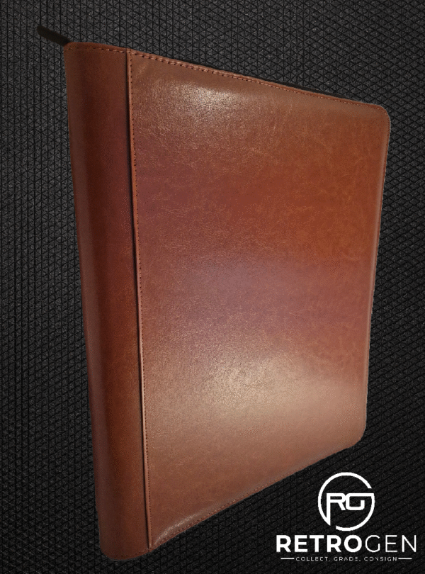 Toploader Binder with Leather Hardcover and Zipper for Trading Card Game and Sports Cards